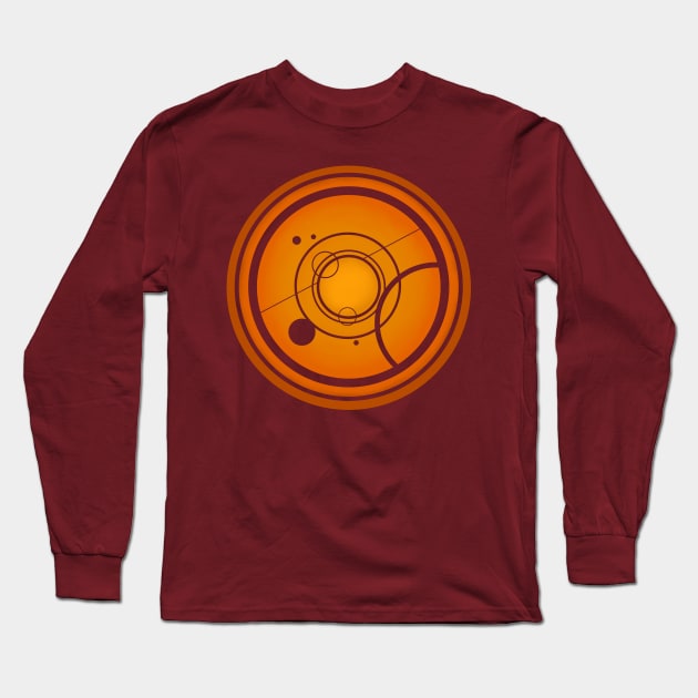 Orange Circles (Gallifreyan inspired) Long Sleeve T-Shirt by Circulartz